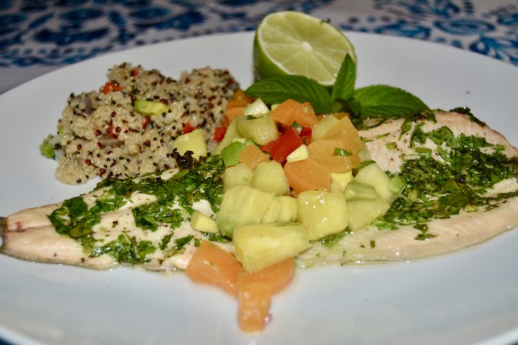 Image of Grilled Rainbow Trout with Apricot Salsa