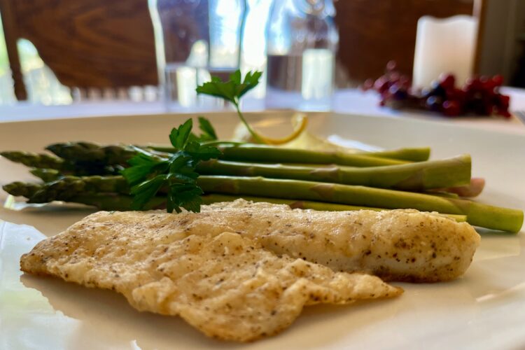 Image of Pan Fried Largemouth Bass with Garlic Herb Sauce